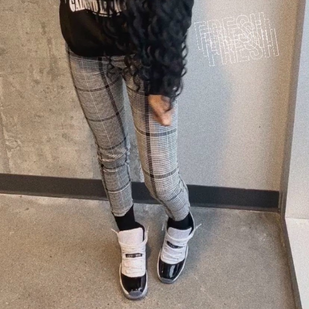 Plaid high waisted pants